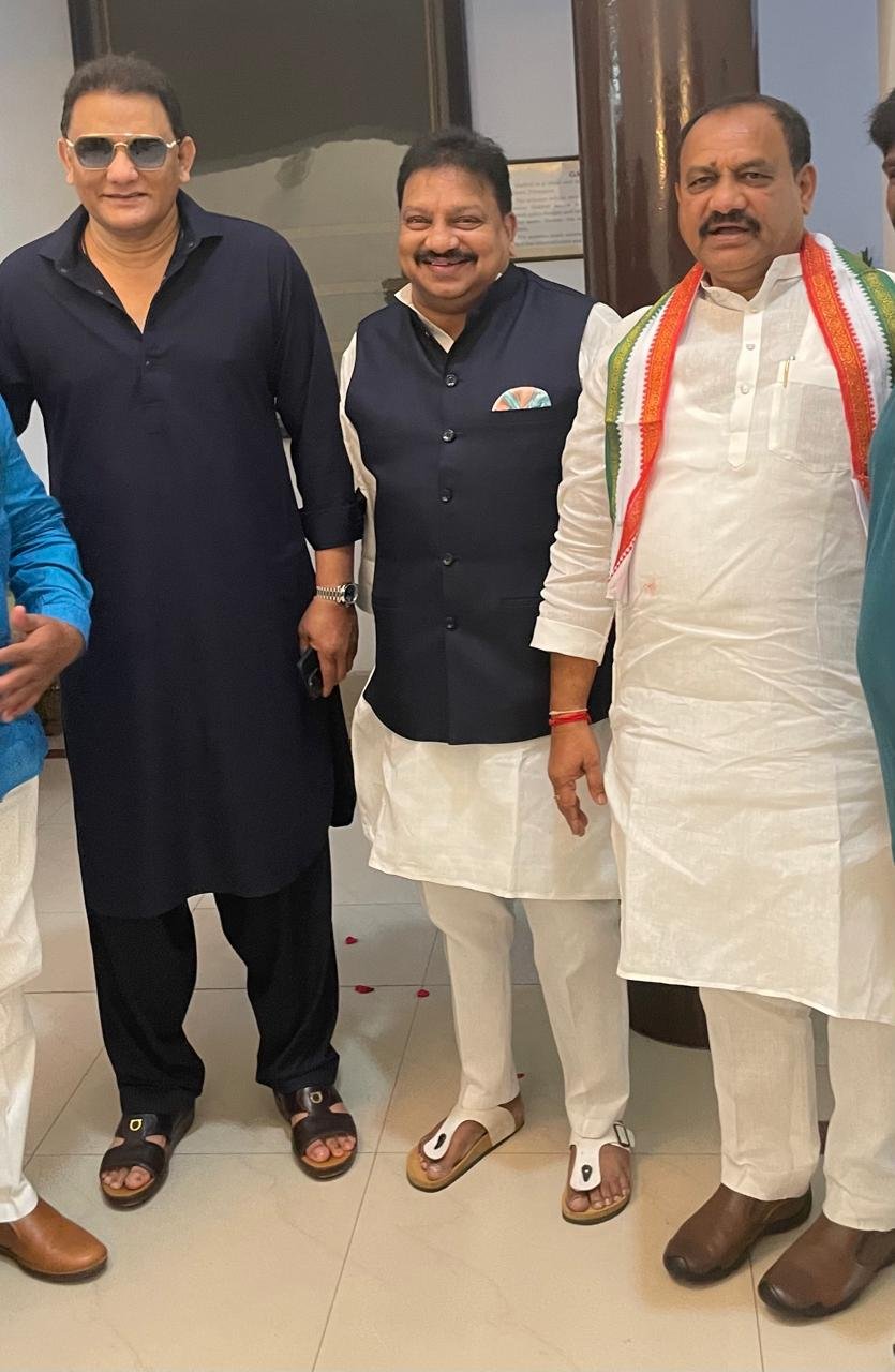 Former India cricket Captain Mohd Azharuddin, Ex Mp and Sri. Mahesh Goud, Mlc,President Telangana Pradesh Congress Committee